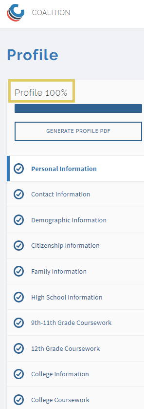 Screenshot of UW web application